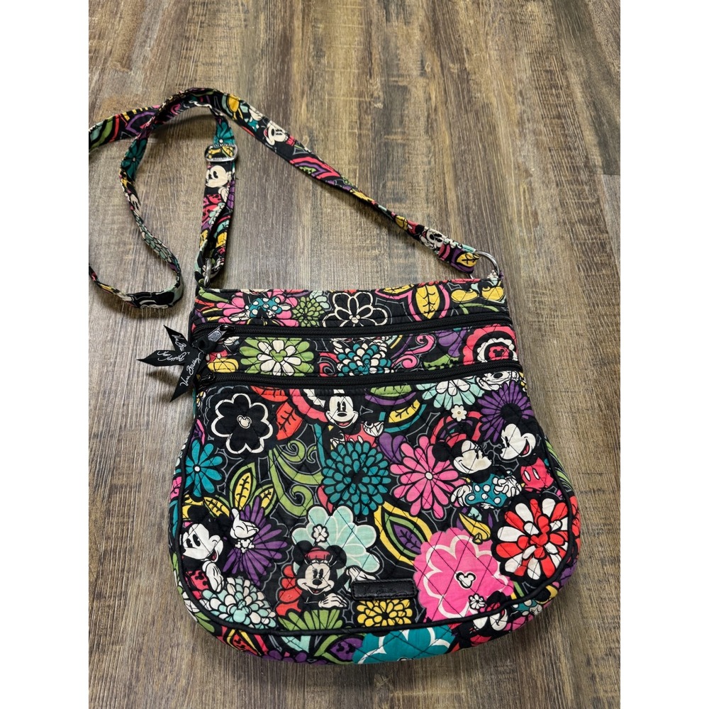 VERA BRADLEY DISNEY Triple Zip Hipster MICKEY'S MAGICAL BLOOMS Crossbody Bag